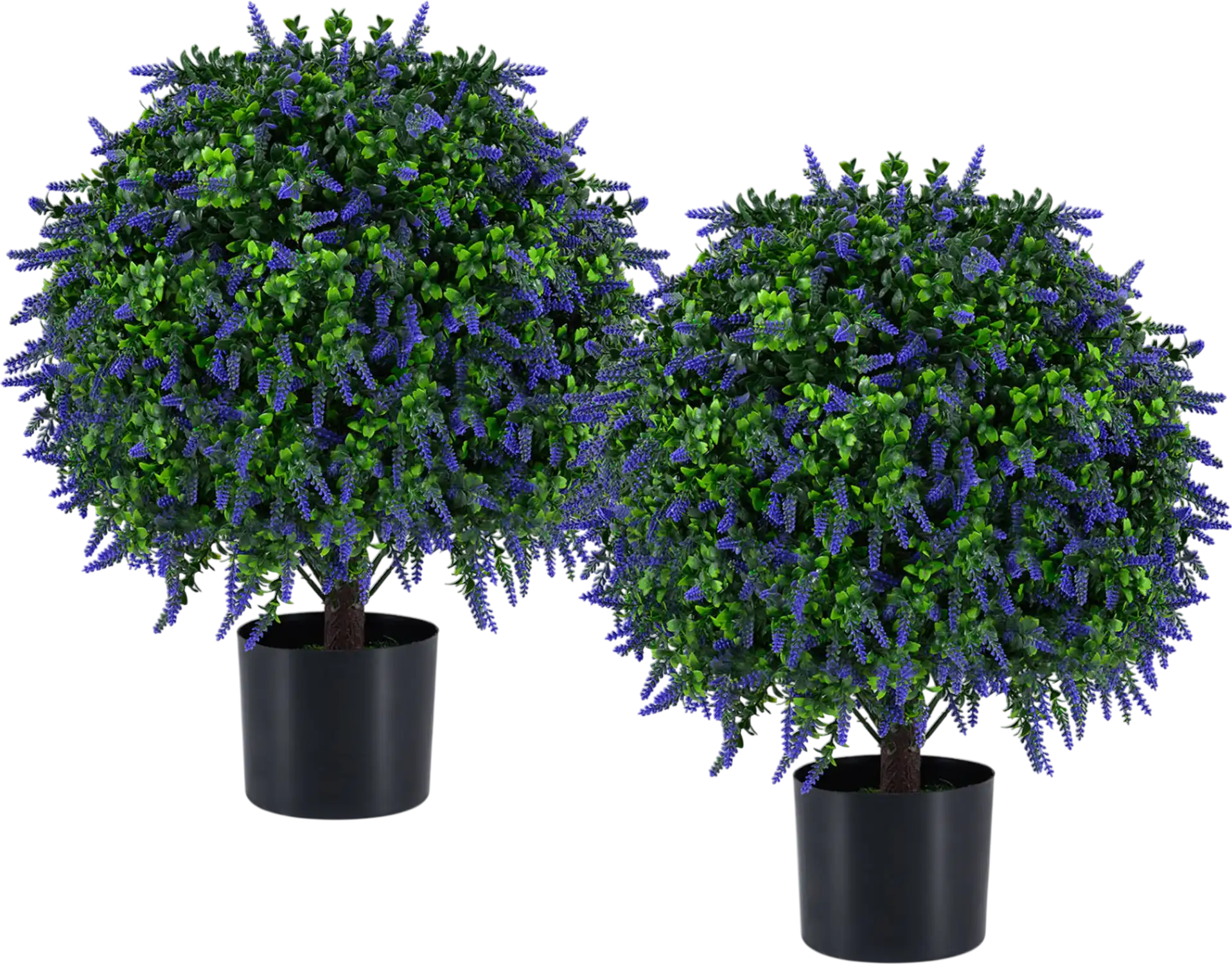 Costway Set of 2 Artificial Lavender Topiary Ball Trees 22