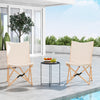 Set of 2 Bamboo Dorm Chair with Storage Pocket for Camping and Fishing-Beige - Gallery View 1 of 11