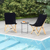Set of 2 Bamboo Dorm Chair with Storage Pocket for Camping and Fishing-Black - Gallery View 1 of 10