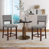 2 Piece Bar Chair Set with Hollowed Back and Rubber Wood Legs-Gray - Gallery View 1 of 8