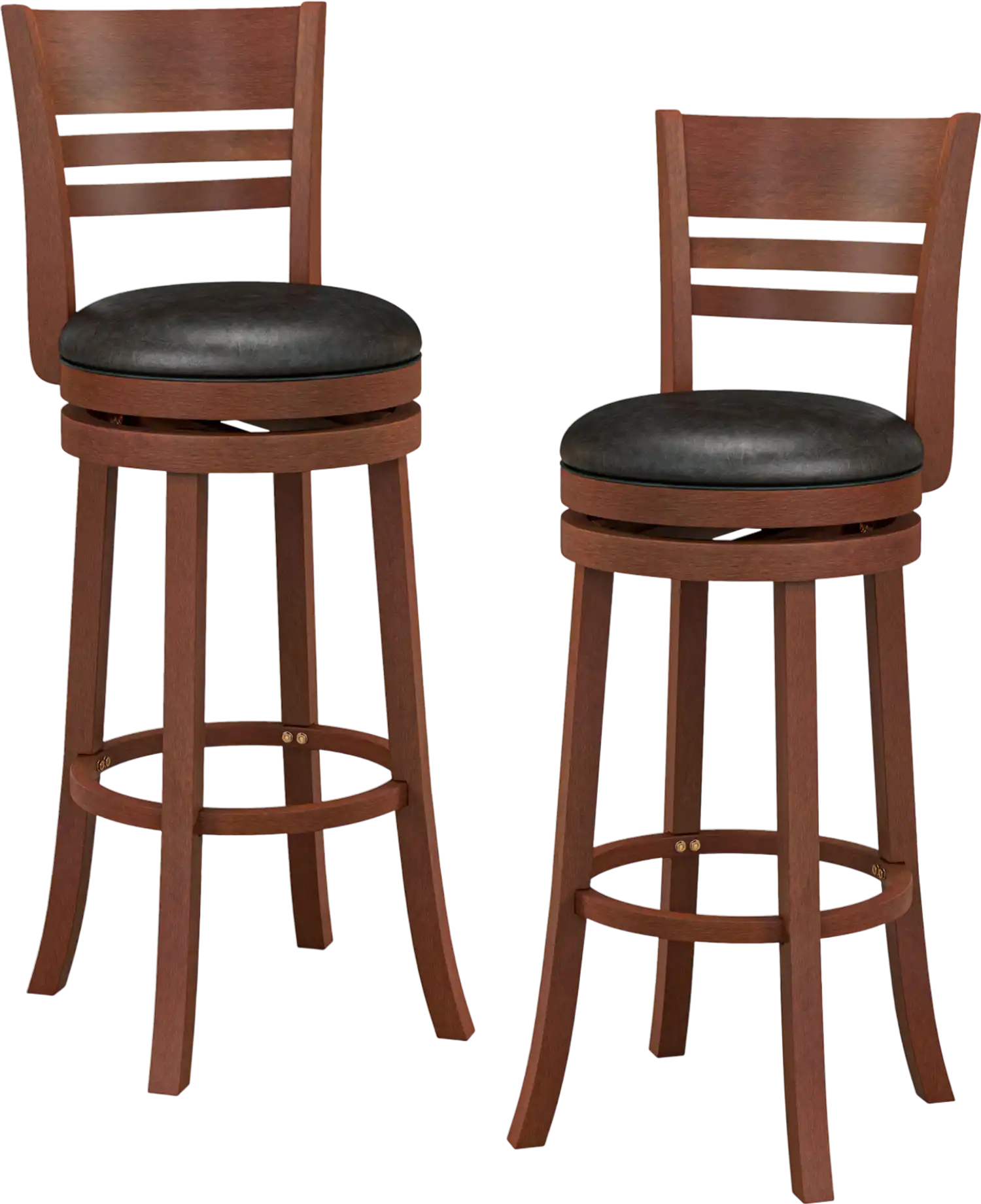 Costway Set of 2 360° Swivel Bar Stools PU Upholstered Seats 48761325 New