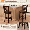 Set of 2 swivel bar stools with 360° rotating seats, ergonomic footrest, and breathable leathaire upholstery for.