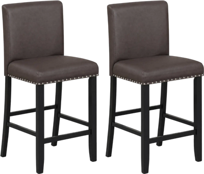 Costway Set of 2 Kitchen Island Bar Stools with Back 16427935 New
