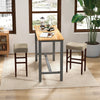 2 Set of 29 Inch Height Upholstered Bar Stool with Solid Rubber Wood Legs and Footrest-Beige - Gallery View 1 of 10