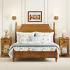 Contemporary side end table with drawer in natural finish, perfect for compact spaces in bedroom or living room.