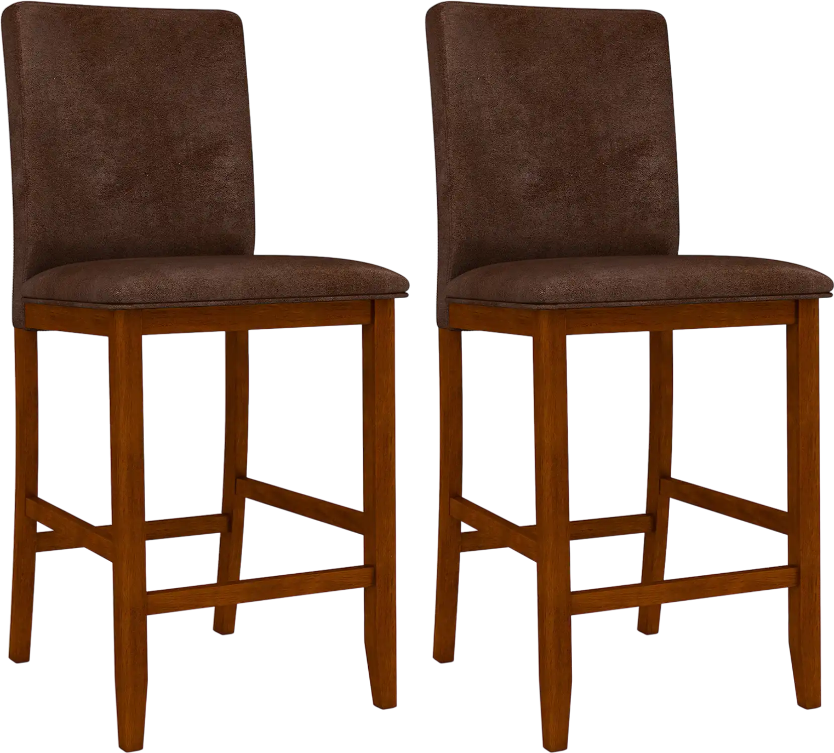 Costway Set of 2 Counter Barstools Upholstered Seat Rubberwood Legs 22228172 New