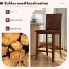 Counter barstool with rubberwood legs and upholstered seat in walnut, designed for ergonomic comfort in kitchens and.