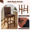 Counter barstool with upholstered seat and rubberwood legs, featuring a built-in footrest for kitchen or dining room.