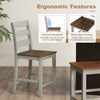 Counter bar stool set in gray features an inclined backrest and wide seat for comfort, perfect for kitchen islands or home bars.