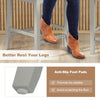 Counter bar stool set with inclined backrest, rubber wood frame, and 7" ergonomic footrest for kitchen or home bar use.