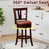 Counter height swivel barstool with a 360° swivel seat, faux leather, and ergonomic backrest for comfortable dining.