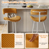 Orange armless counter height stool set with padded seat, curved back, and footrest for comfort and support.