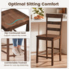 Counter height bar stool with a hip-contoured seat and rubber wood frame, perfect for home dining comfort.