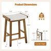 Counter height dining bar stool with seaweed woven seat, acacia wood frame, supports 330 lbs, ideal for kitchen use.