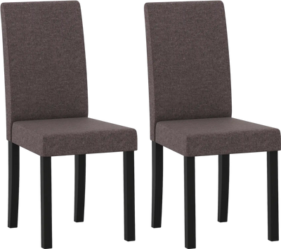 Costway Set of 2 Mid-Century Modern Fabric Upholstered Dining Chairs 52252064 New