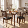 Set of 2 walnut dining chairs with faux leather upholstery and padded seats, perfect for stylish dining spaces.