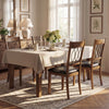 Walnut dining chairs with faux leather upholstery and padded seats, perfect for stylish and comfortable dining.