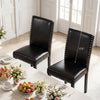 Set of 2 dining chairs with solid rubber wood legs, featuring padded seats and elegant nailhead accents for versatile.