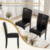 Set of 2 dining chairs with solid rubber wood legs, featuring a curved backrest and elegant nailhead accents for.