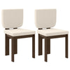 Set of 2 wooden dining chairs with rubber wood legs and plush sherpa fabric, perfect for home or office use.