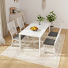 Set of 2 white dining chairs with solid wood legs, featuring thick cushions for comfort, ideal for kitchen or dining.