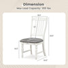 White dining chair with solid wood legs, thick cushion, and anti-slip foot pads, designed for comfort and stability.