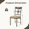 Armless dining chair with vintage pattern, brown seat cushion, and sturdy metal frame, ideal for dining rooms or.