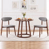 Set of 2 Fabric Upholstered Dining Chairs with Curved Backs-Gray - Gallery View 1 of 6