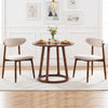 Set of 2 Fabric Upholstered Dining Chairs with Curved Backs-Beige - Gallery View 1 of 6