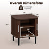 Fluted nightstand with sliding doors, adjustable shelf, and walnut finish, perfect for small spaces and versatile use.