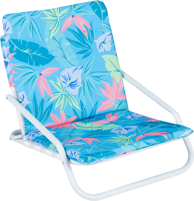 Costway Set of 2 Folding Beach Chairs Sponge Padded Seat Camping 85584582 New