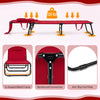 Folding tanning chair in red with face hole, adjustable backrest, and removable pillows for beach or poolside.