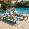 Set of 2 Folding Face Down Tanning Chair with Face Hole 3 Removable Pillows-Blue and Green - Gallery View 1 of 9