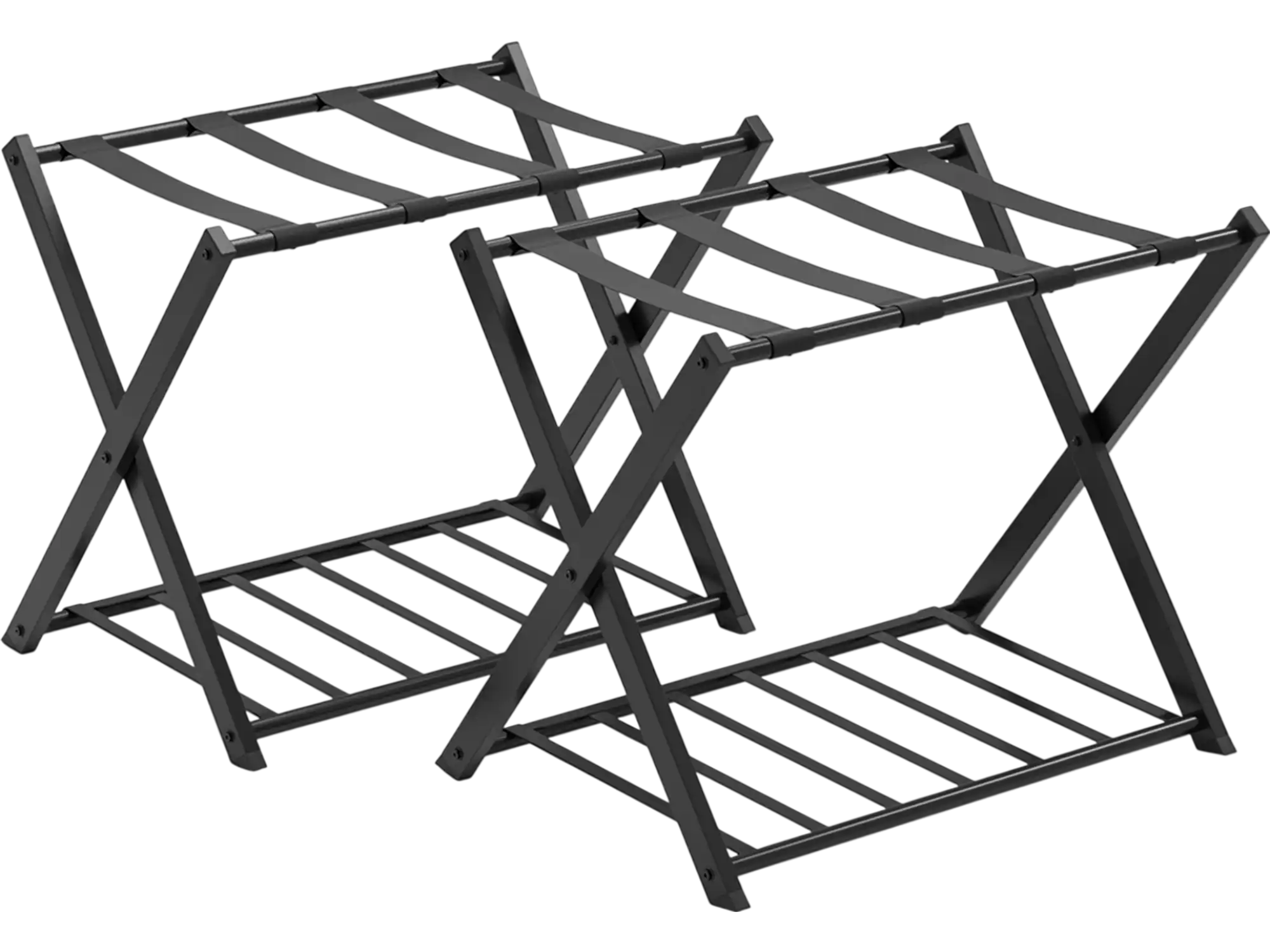Costway Set of 2 Folding Metal Luggage Rack Suitcase Shoe Cabinet 35497186 New