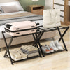 Set of 2 Folding Metal Luggage Rack Suitcase-Black - Gallery View 1 of 11