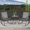 Folding Rocking Chair with Breathable Seat Fabric Set of 2-Gray - Gallery View 1 of 9
