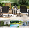 Set of 2 antique brown outdoor side tables made of rustproof aluminum, ideal for backyard, poolside, or balcony use.