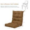 High back chair cushion set in brown, measuring 22" width and 13.5" depth, ideal for adjustable seating comfort.