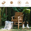 High back chair cushion set in brown with adjustable height, featuring thickened sponge for outdoor comfort.