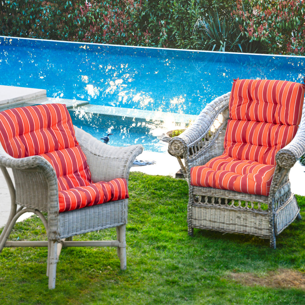 Set of 2 High Back Chair Cushion with Adjustable Height-Orange - Gallery View 1 of 7
