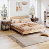 Rustic brown industrial nightstand with a spacious tabletop, drawer, and open shelf, perfect for bedroom organization.
