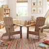 Set of 2 Kid's Adirondack Chair with with High Backrest and Armrests-Brown - Gallery View 1 of 9