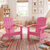 Set of 2 Kid's Adirondack Chair with with High Backrest and Armrests-Pink - Gallery View 1 of 9