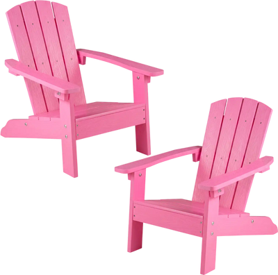 Costway Set of 2 Kids Adirondack Chairs High Backrest Armrests 60143065 New