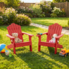 Set of 2 Kids Adirondack Chairs All-weather Outdoor Chairs for Children with Tilted High Backrest-Red - Gallery View 1 of 9