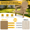 Kids Adirondack chair in brown, made of all-weather HIPS material, featuring a tilted high backrest for outdoor comfort.
