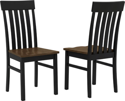 Costway Set of 2 Armless Kitchen Dining Chairs Slatted High Back 83583770 New