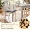 White dining chair with linen-style upholstery and rubber wood frame, perfect for modern farmhouse dining rooms.