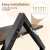 Metal floating shelf mounting accessories included for easy installation, featuring a rustic brown geometric frame.