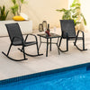 Set of 2 Metal Patio Rocking Chair with Breathable Seat Fabric-Black - Gallery View 1 of 9